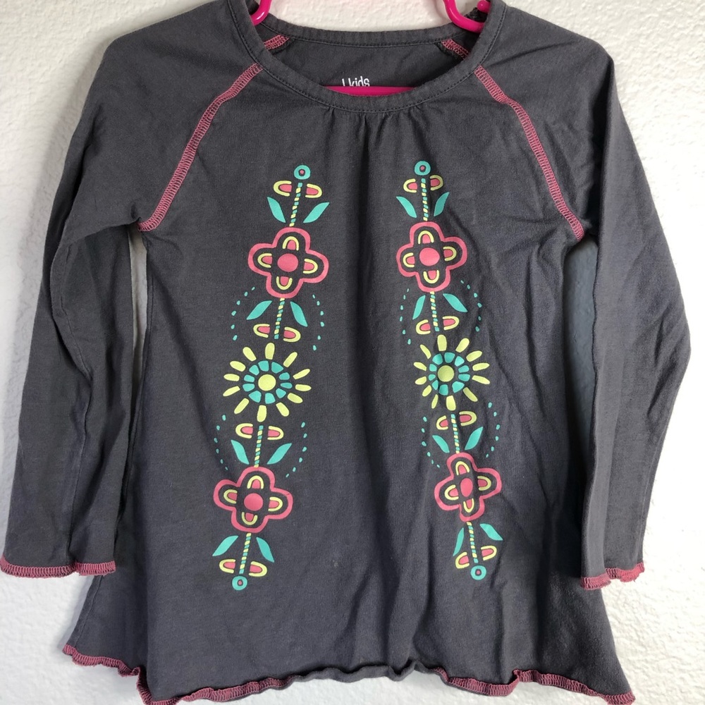 Kids Korner 2T Long Sleeved Tunic Floral Detail
